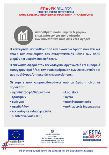 ΕΠΑνΕΚ 2014 - 2022 | Επιχειρησιακό Πρόγραμμα | Ανταγωνιστικότητα - Επιχειρηματικότητα - Καινοτομία