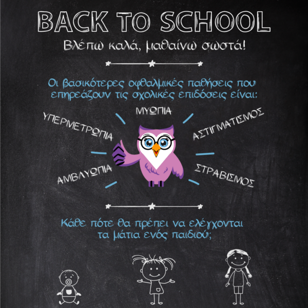 Ophthalmica Back to School: Πλήρης Παιδοοφθαλμολογικός Έλεγχος