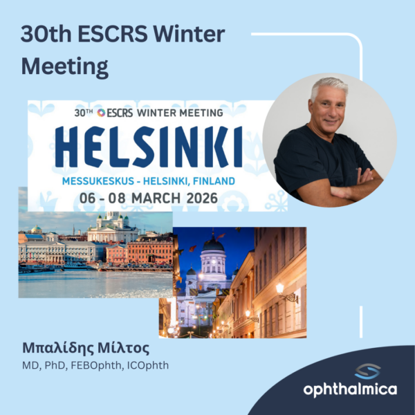 Ο Μίλτος Μπαλίδης MD, PhD, FEBOphth, ICOphth στο 30th ESCRS Winter Meeting